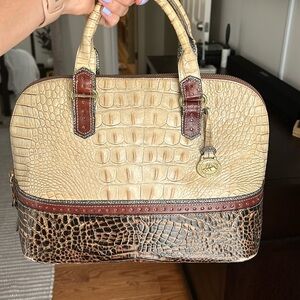 BRAHMIN Sydney Satchel white & Brown